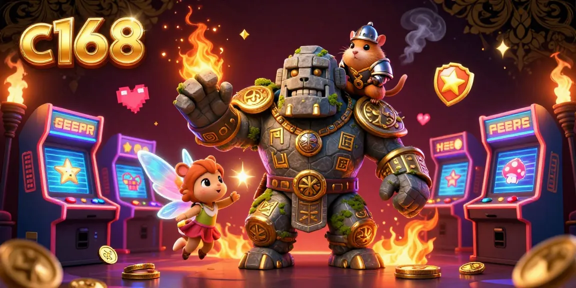 Experience thrilling gaming action with c168's captivating 3D casino illustration featuring enchanting characters and vibrant game elements.