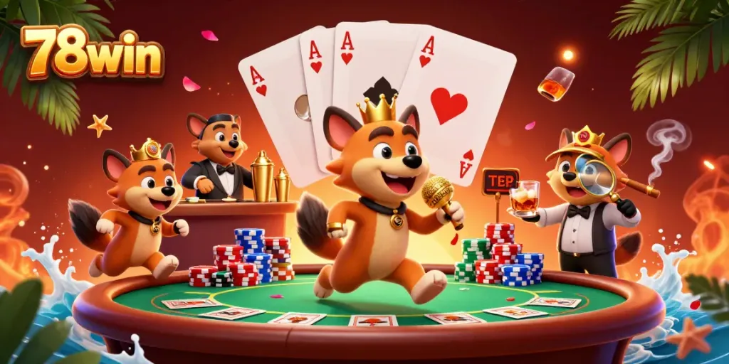Engage with thrilling casino action at 78win featuring hyenas in a comedy club setting.