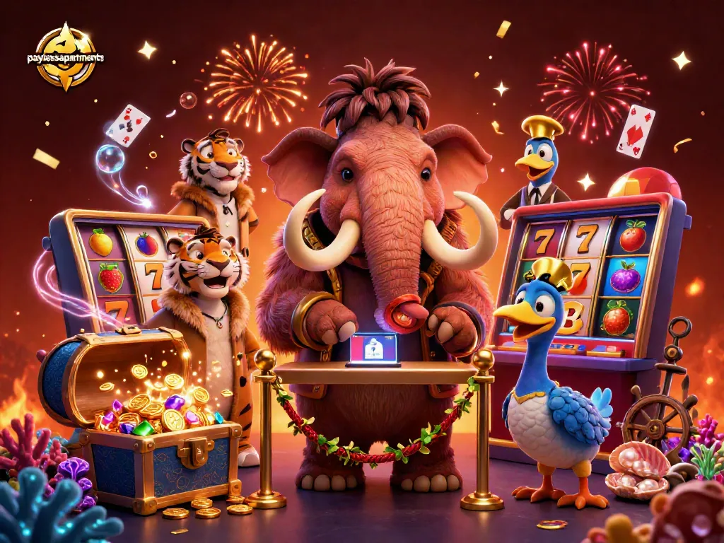 Check IDs at PaylessApartments Casino with woolly mammoth bouncer, saber-tooth VIP, dodo doorman.
